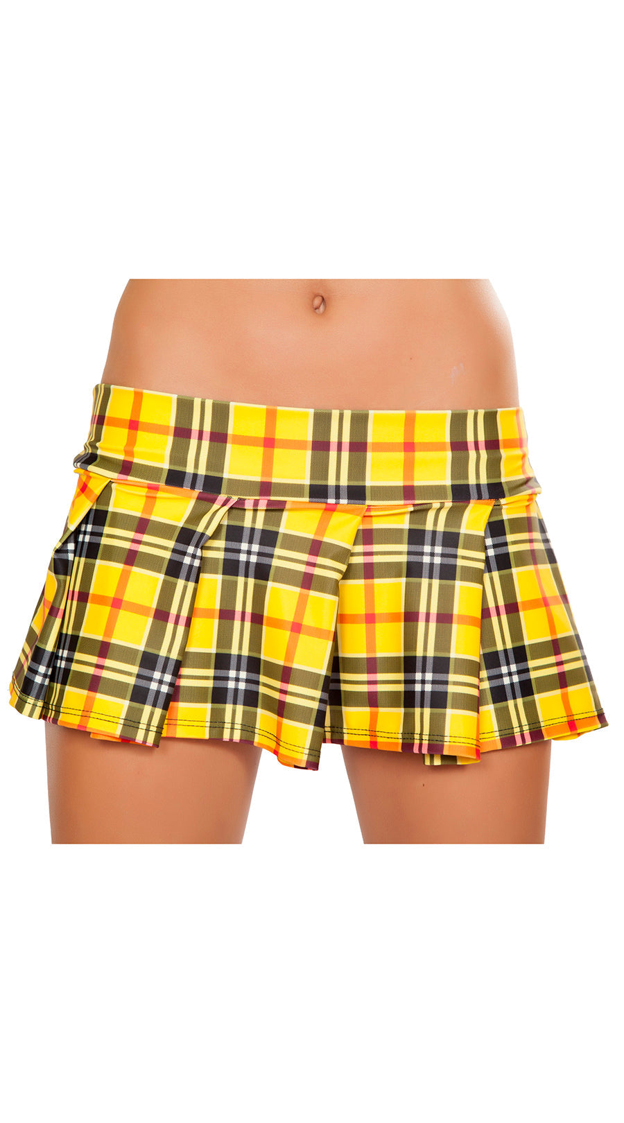 Flirty Yellow Pleated School Girl Skirt: Embrace your inner babe and turn heads.