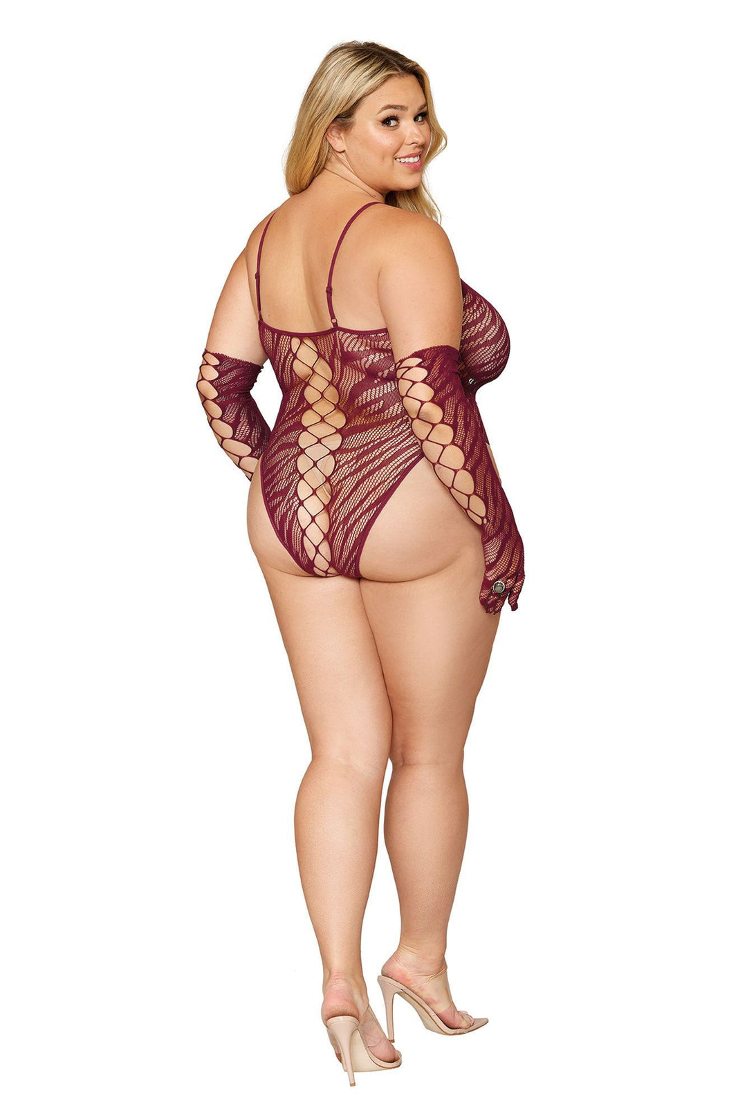 Zebra Fishnet Teddy Set: Sexy, Sophisticated, and Curvy-Fit Lingerie for Passionate Nights