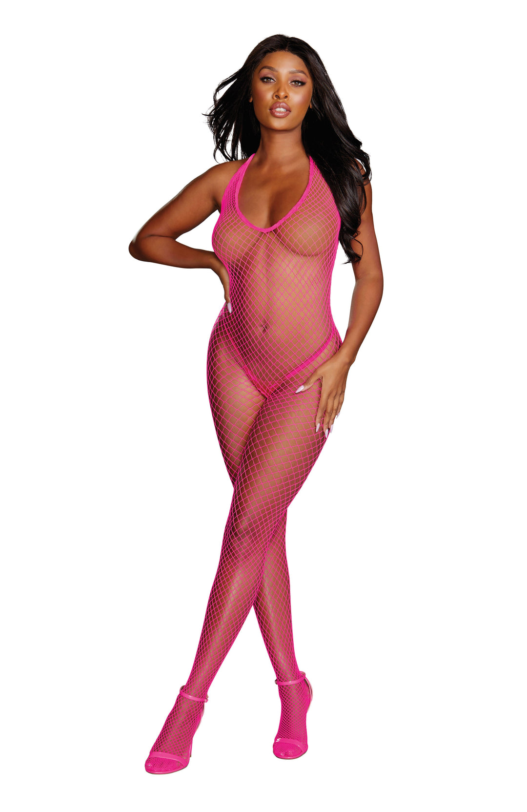 Diamond Net Bodystocking with Silhoutte