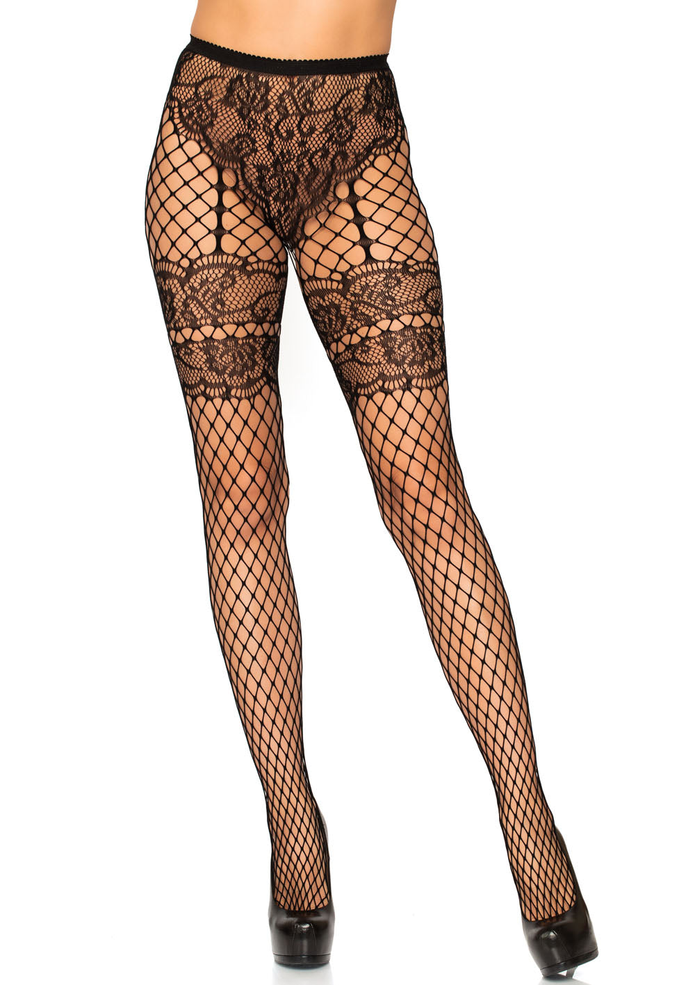 French Cut Faux Garter Net Tights: Unleash Your Inner Goddess!