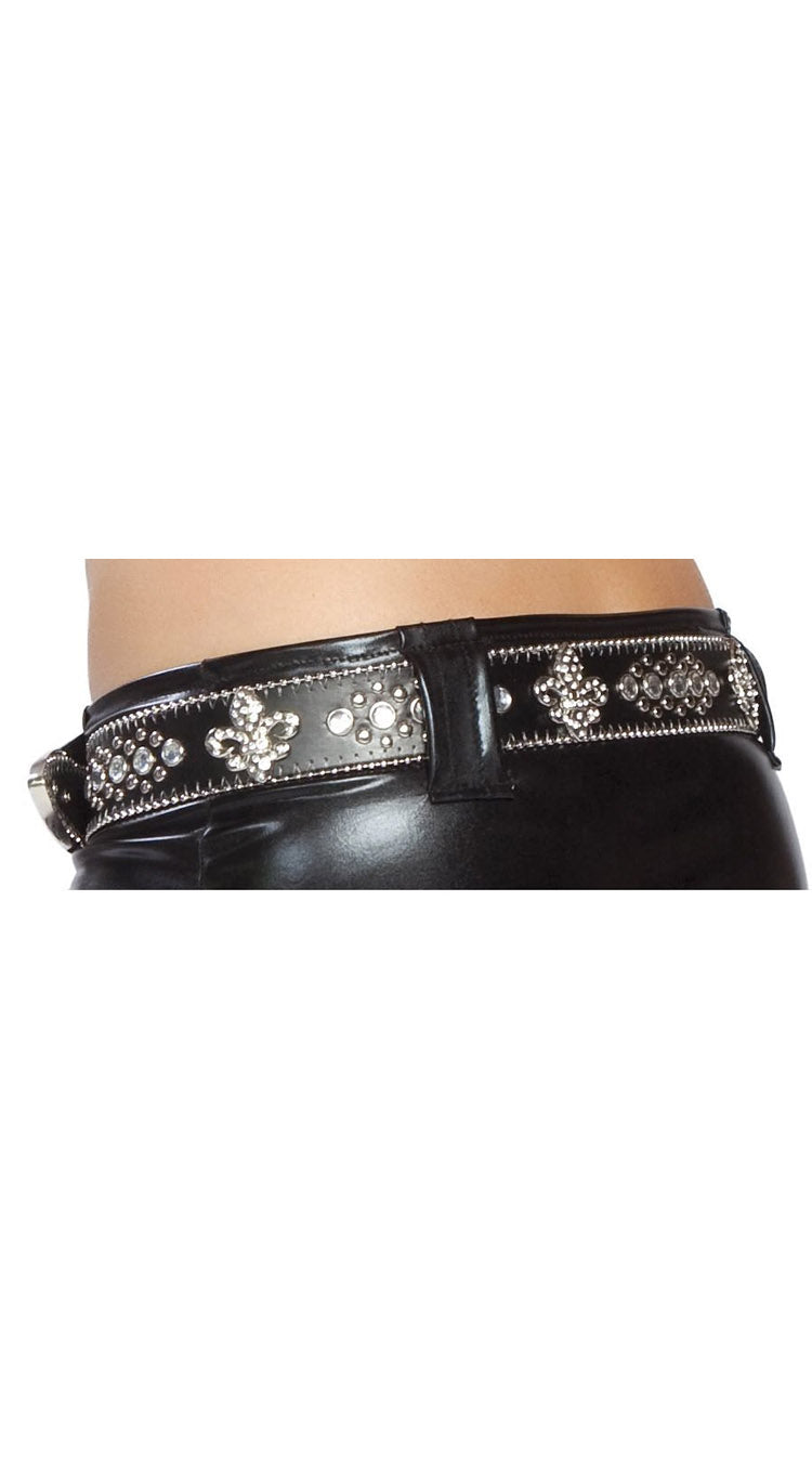 Black Belt with Rhinestones