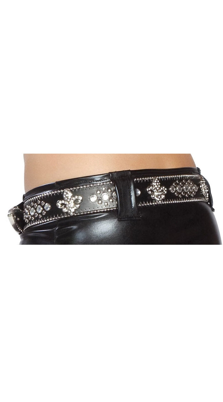 Black Belt with Rhinestones