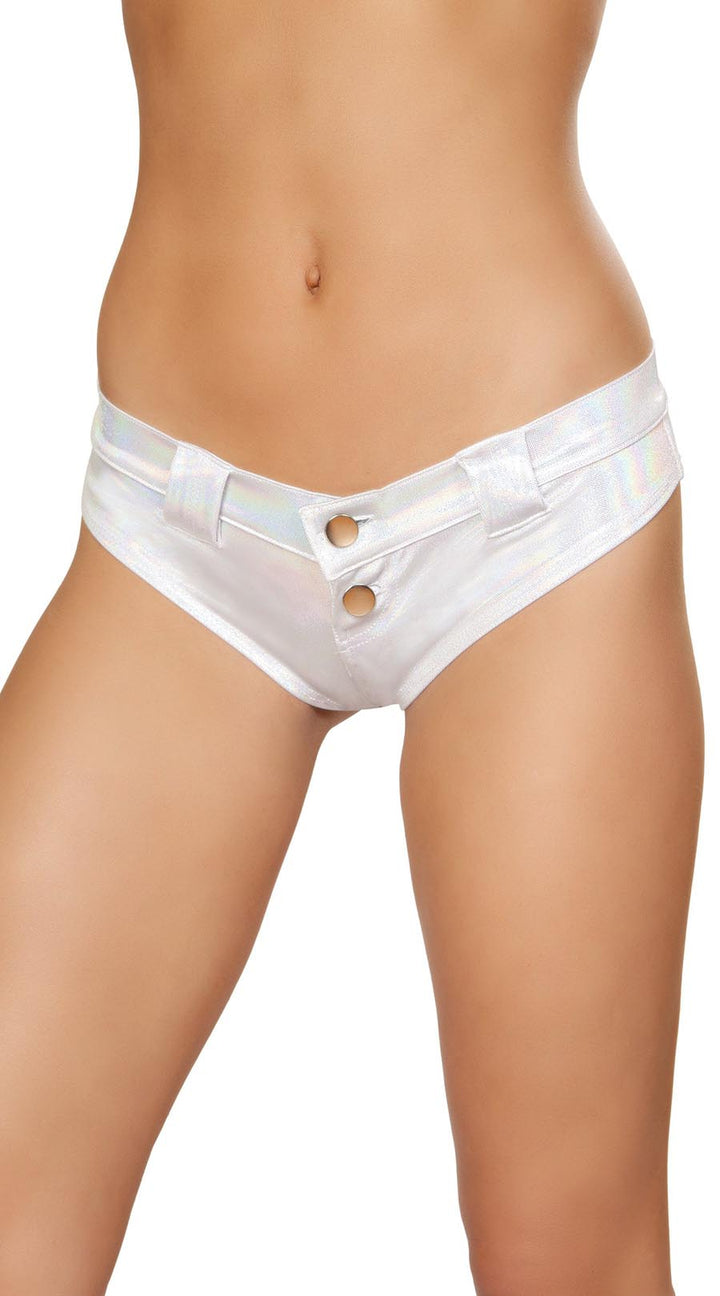 One Piece Mini Booty Shorts with Belt Loop and Buckle Front Detail