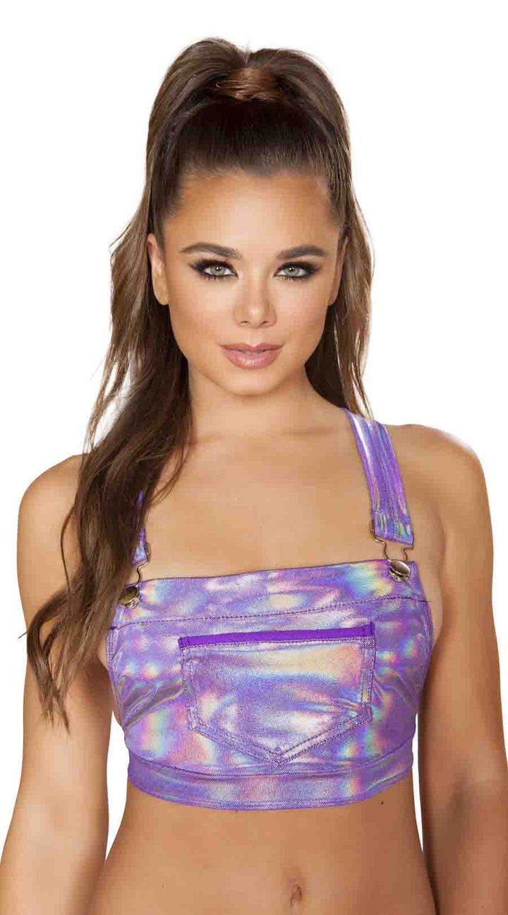 One Piece Crop Top with Pocket Front Detail