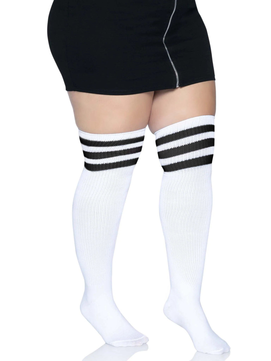 Kellee Plus Size Athletic Over Knee Socks: Sporty, Flirty, and Ultra Comfortable!