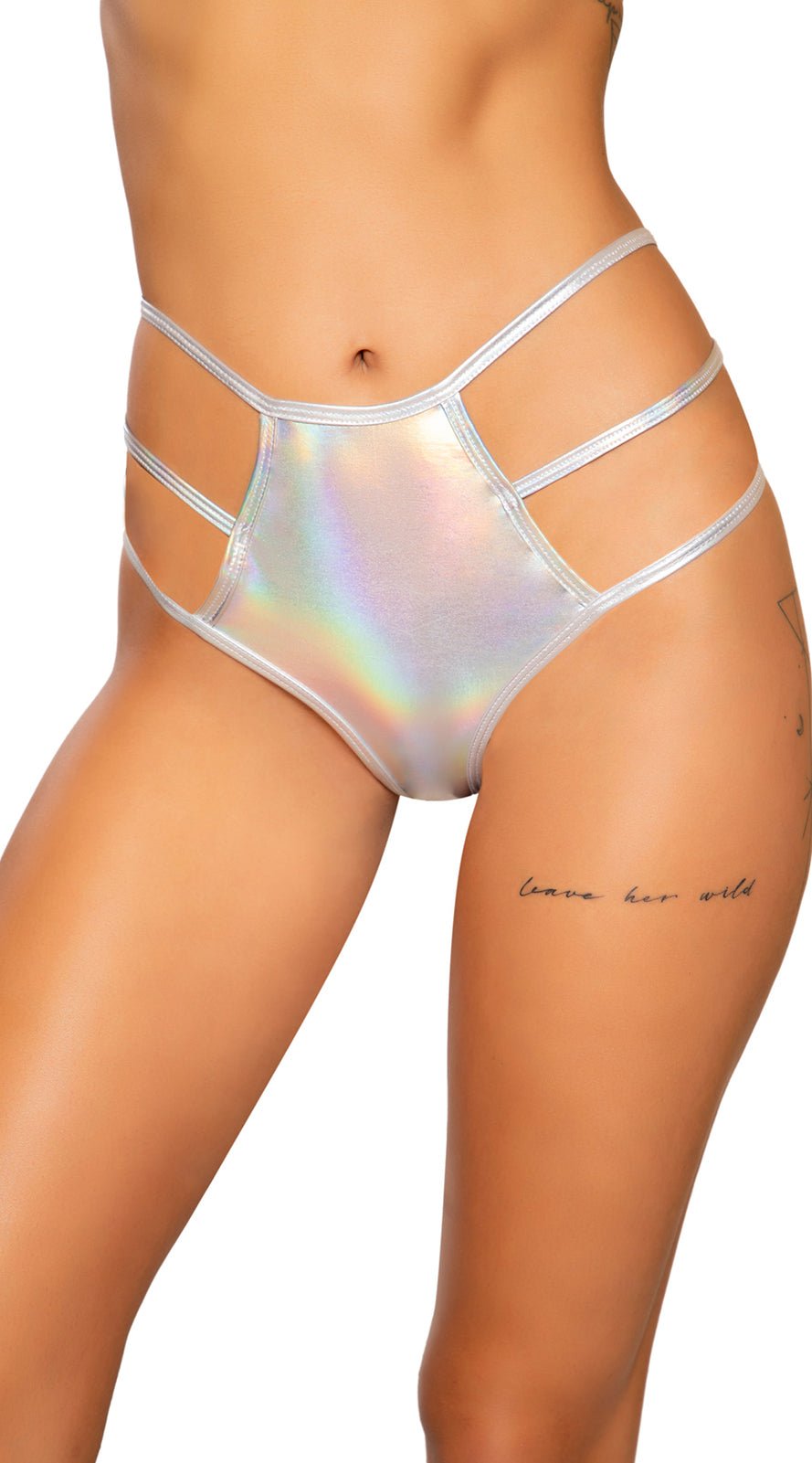 Shiny Metallic High-Waisted Shorts with Strap Detail