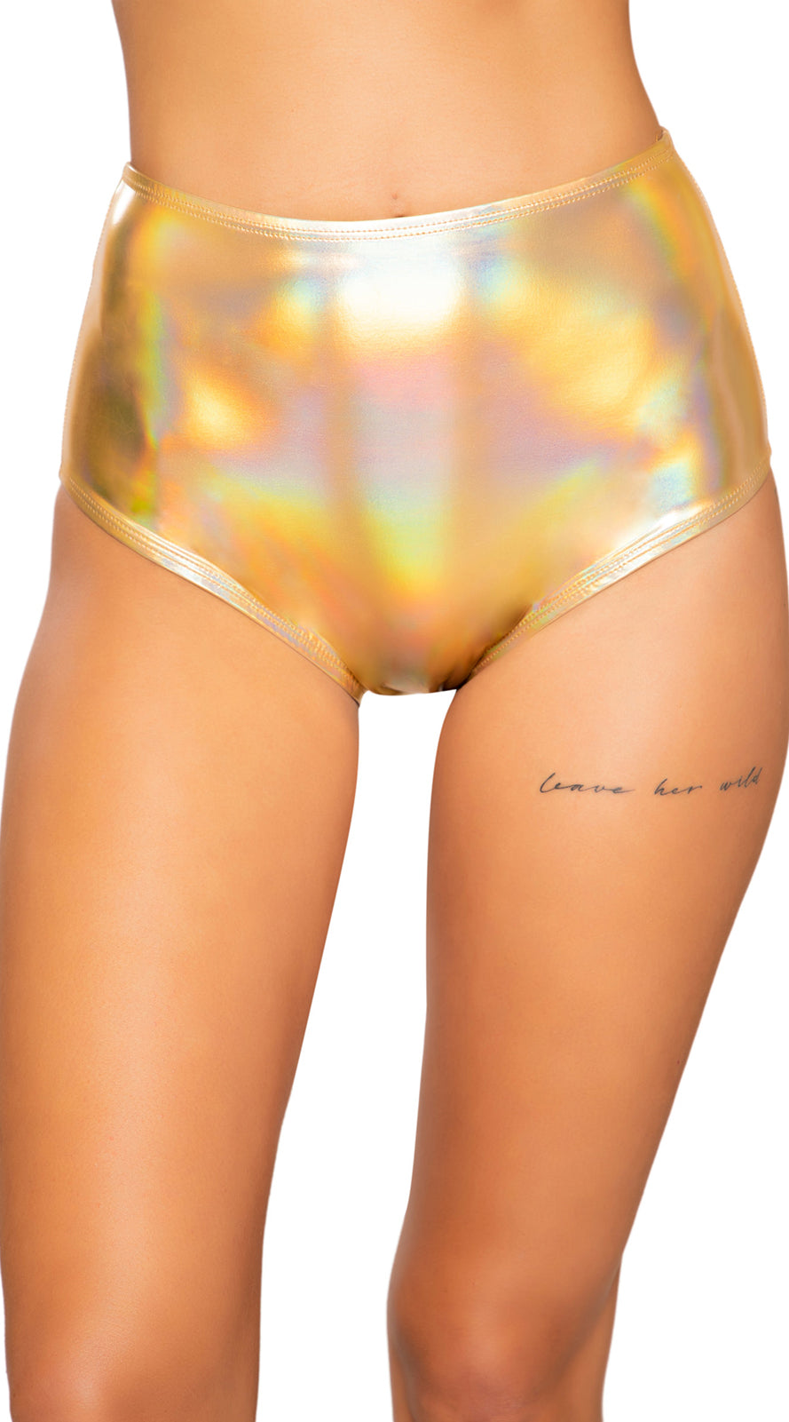 Shiny Metallic High-Waisted Shorts