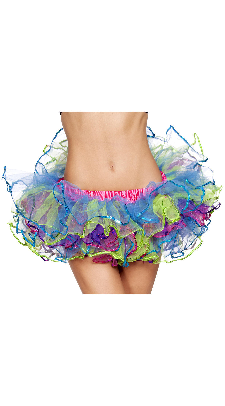 Rainbow with Sequin Trimmed Petticoat