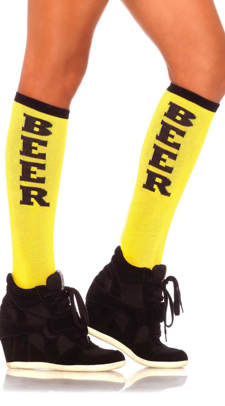 Beer Run Knee High Socks - ElegantStripper