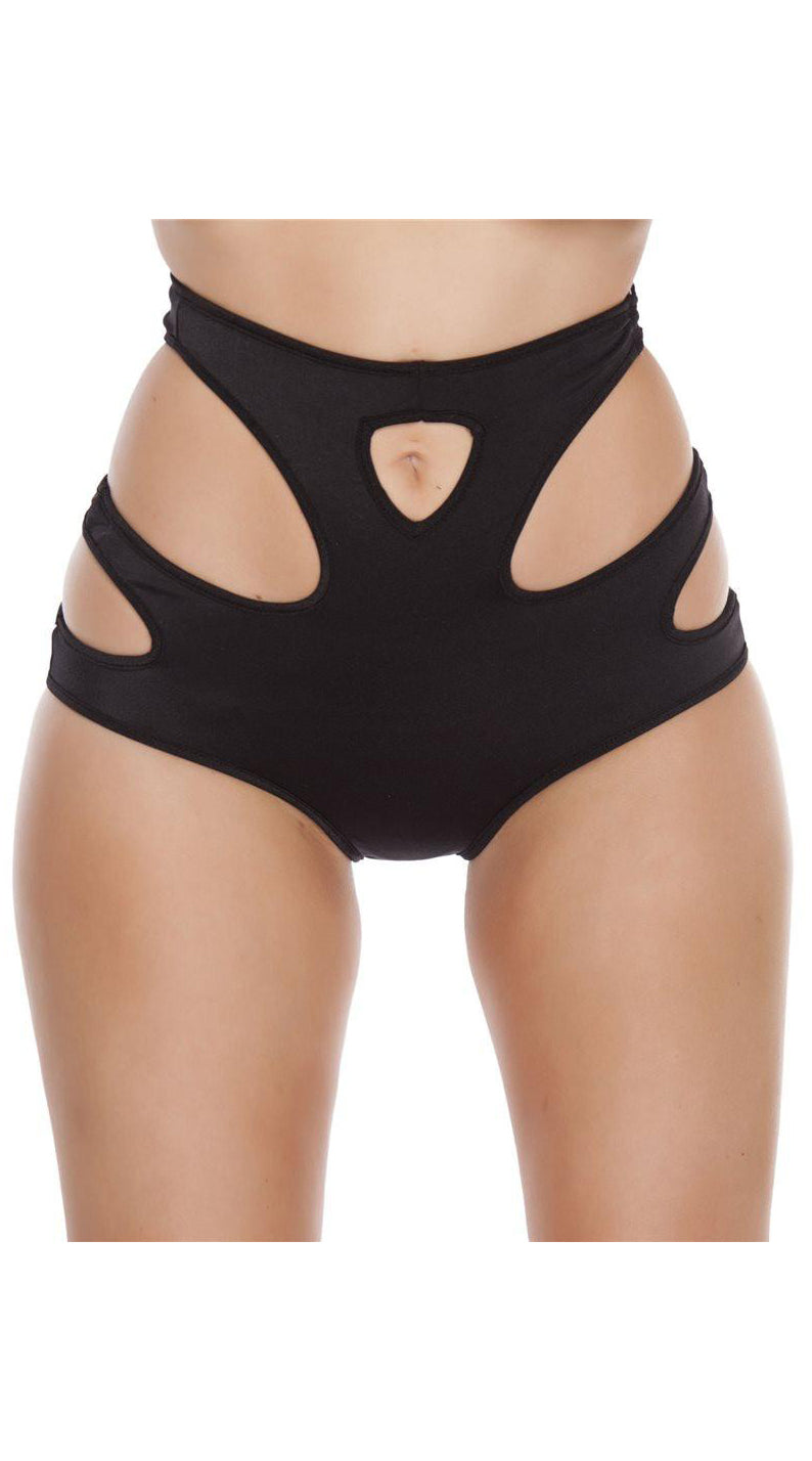 High-Waisted Shorts with Cut out Details
