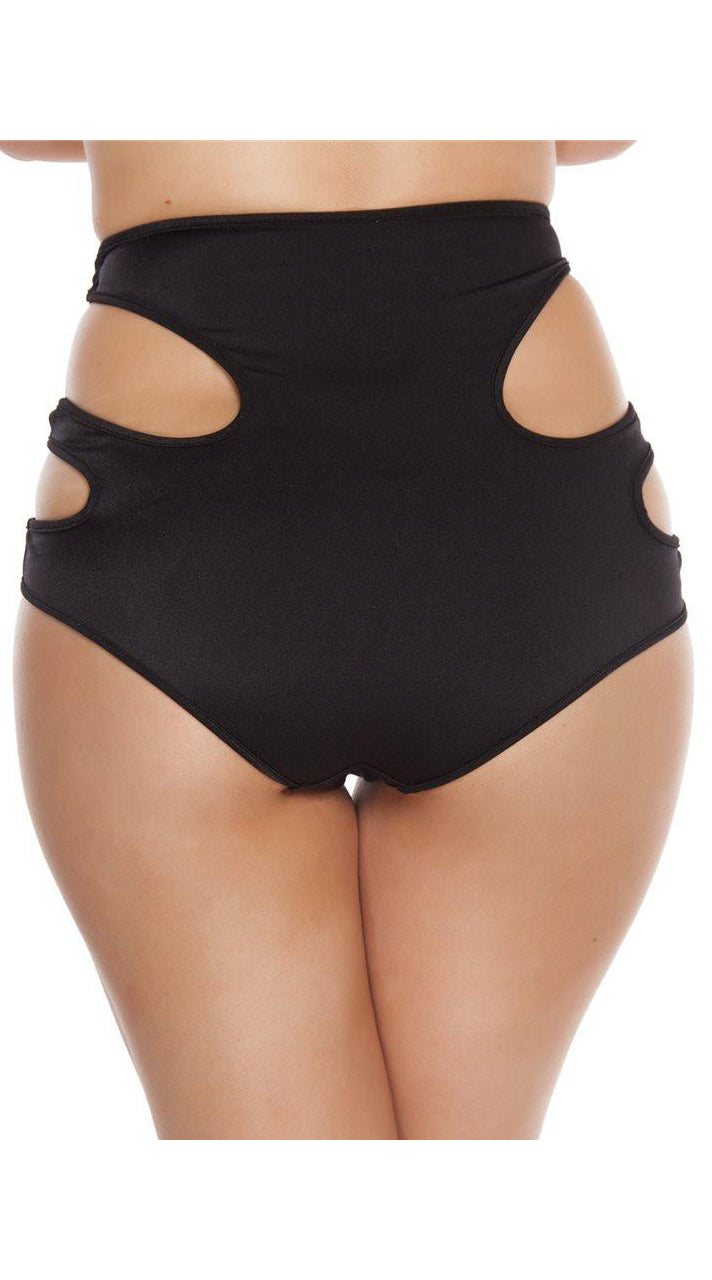 High-Waisted Shorts with Cut out Details