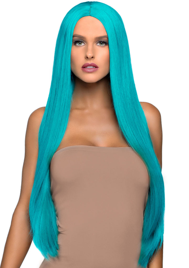 33" Long Center Part Straight Wig - Celebrity-Inspired, High-Quality Synthetic Fibers