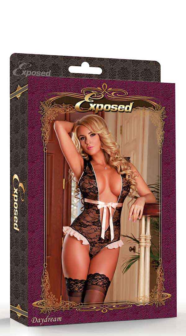 Plunge Body Suit With Snap Crotch