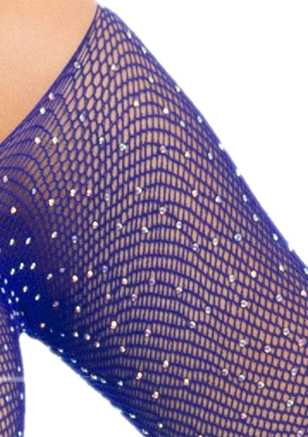 Crystalized Fishnet Thong Back Bodysuit - Seductive and Confident Lingerie