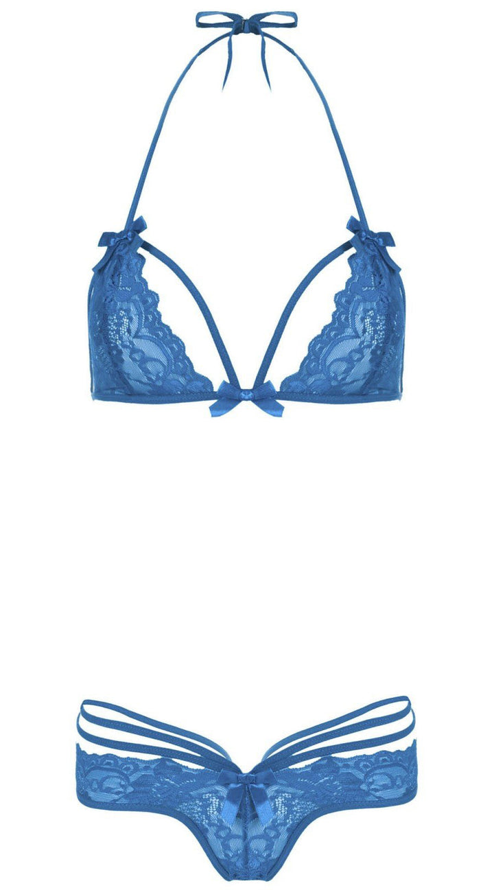 Two Piece Strappy Lace Bra and Panty