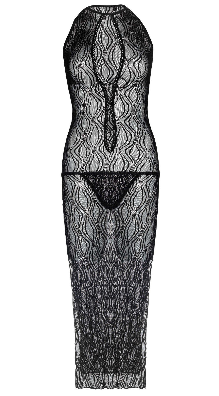 Two Piece Swirl Lace Long Gown and G-String
