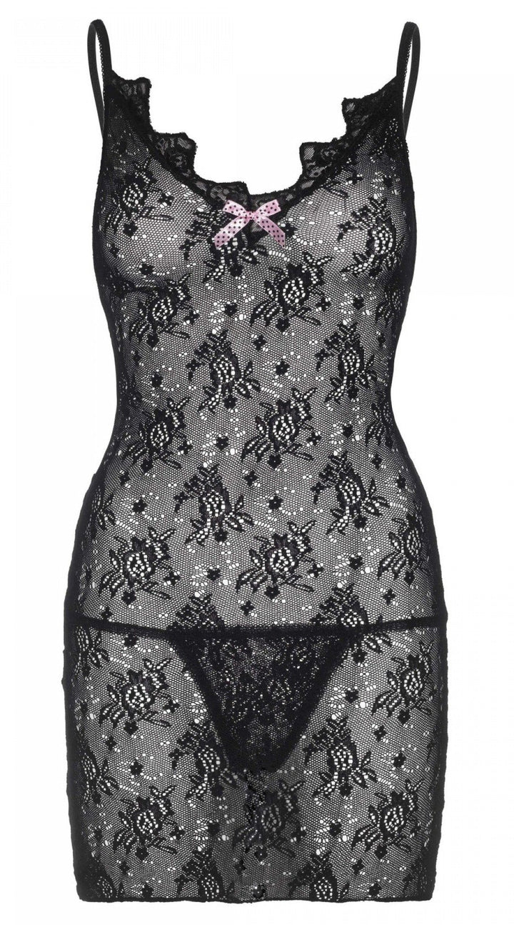 Boudoir Rose Lace Mini Dress - ElegantStripper