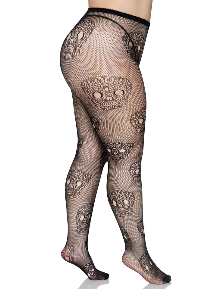 Lace Skull Plus Size Fishnet Tights: Daring, Fun, and Comfortable!