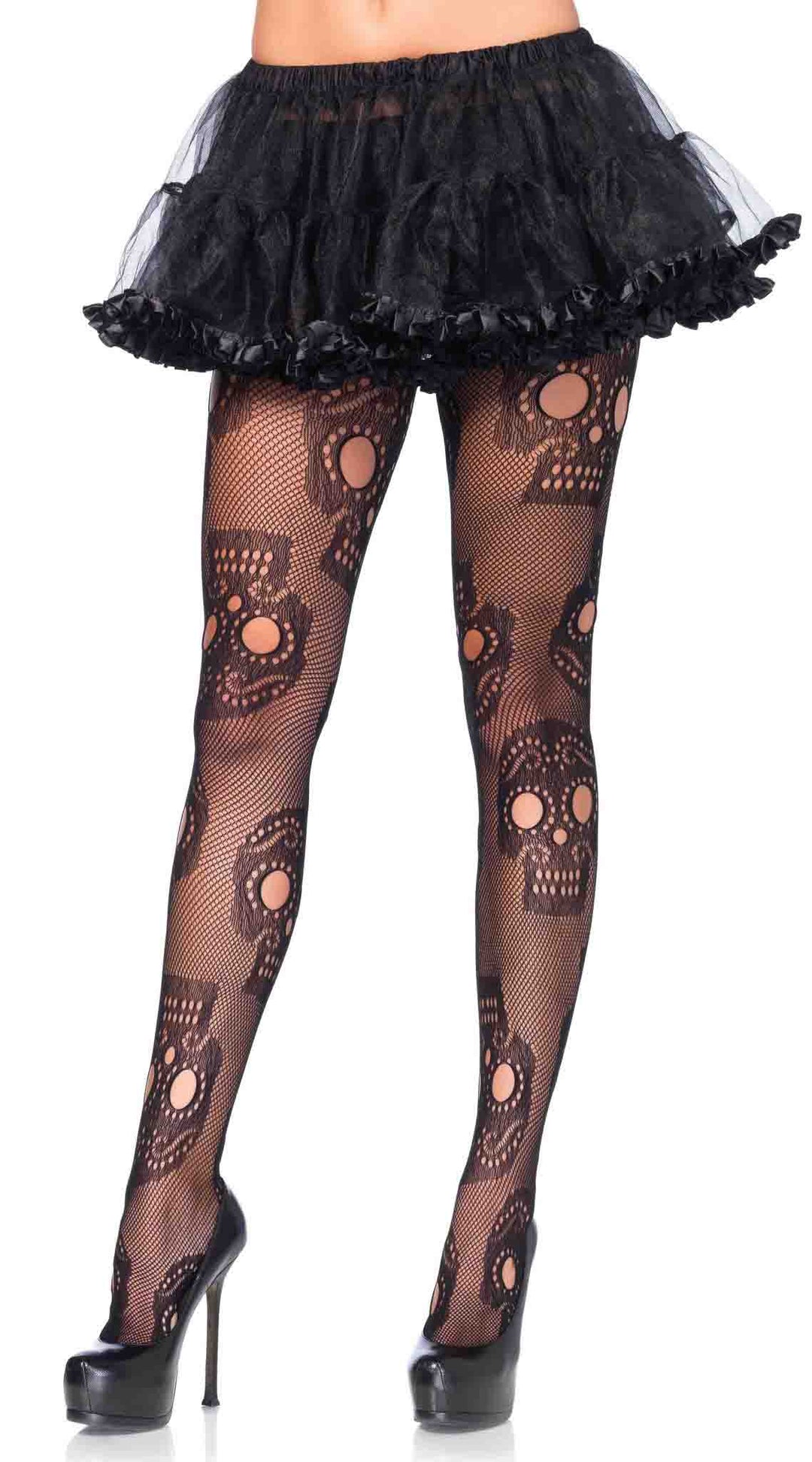 Sugar Skull Net Pantyhose