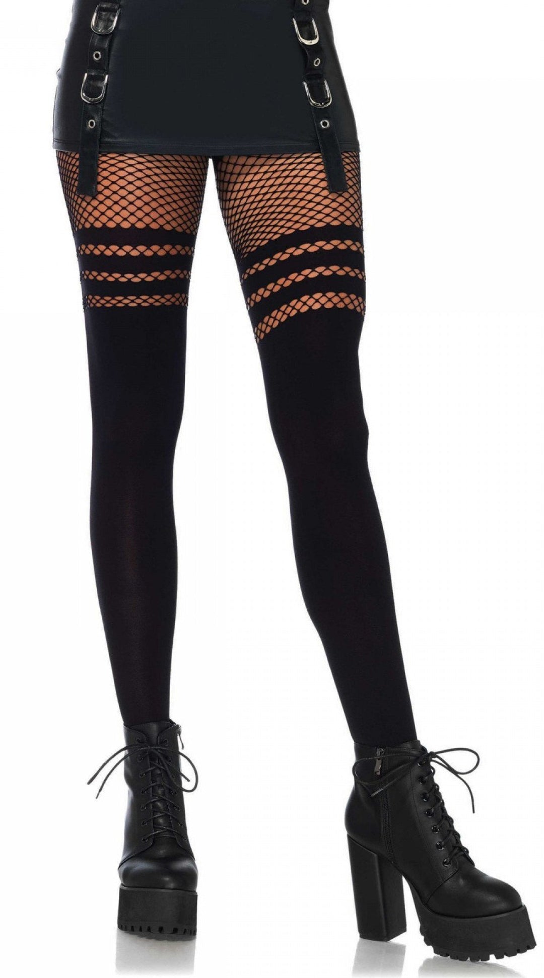 Opaque Faux Thigh High Pantyhose