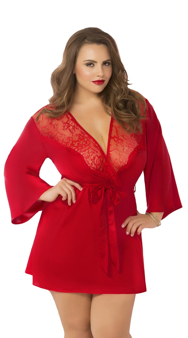 Satin & Eyelash Robe