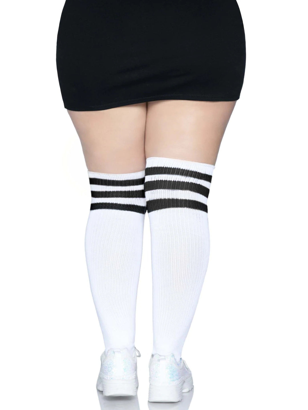 Kellee Plus Size Athletic Over Knee Socks: Sporty, Flirty, and Ultra Comfortable!