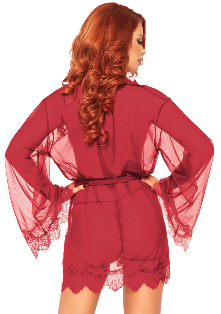 Three Piece Sheer Lace Robe Set