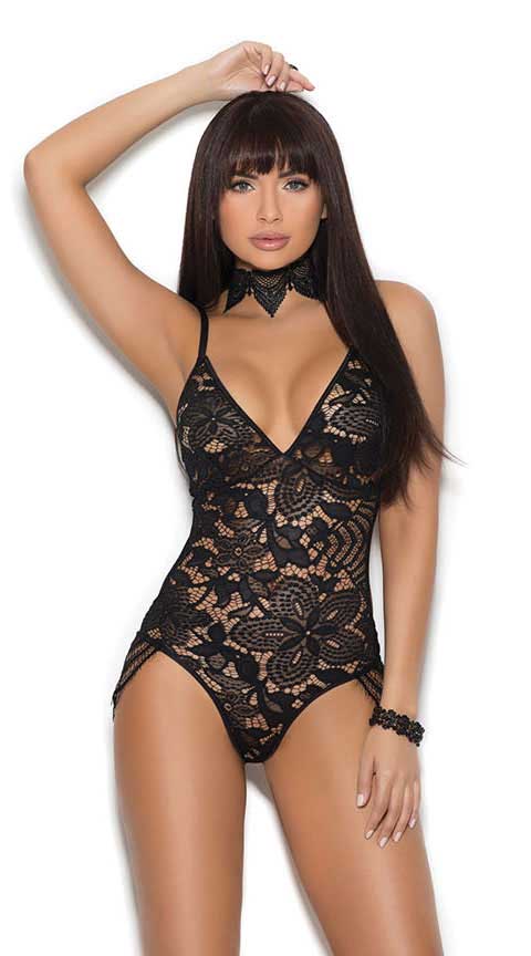 Lace Teddy With Eyelash Lace Side Detail