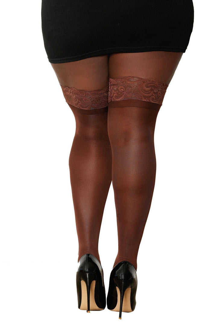 Sheer Lace Top Thigh Highs: Sexy, Confident, Stay-Up Silicone Curvy Size