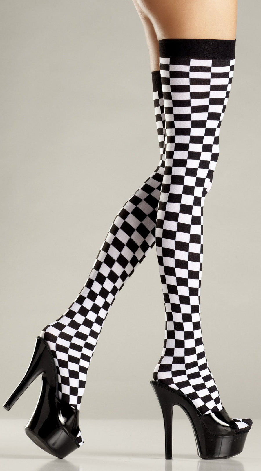 Checkerboard Thigh Highs