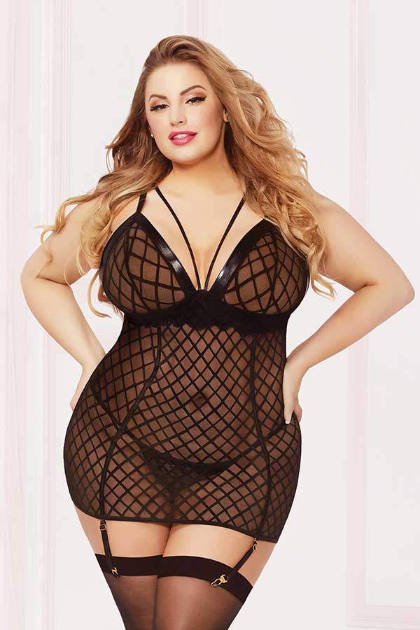 Chemise With Garter & Thong