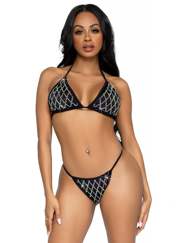 Domino Rhinestone Bikini Set: Shine and Slay All Summer