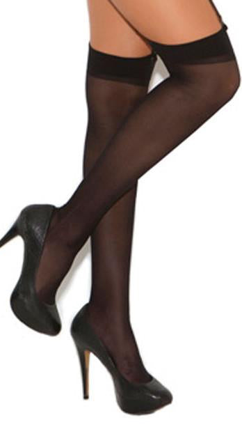 Black Sheer Thigh Highs - ElegantStripper