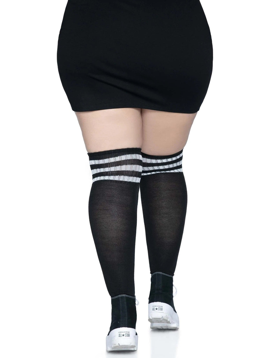 Kellee Plus Size Athletic Over Knee Socks: Sporty, Flirty, and Ultra Comfortable!