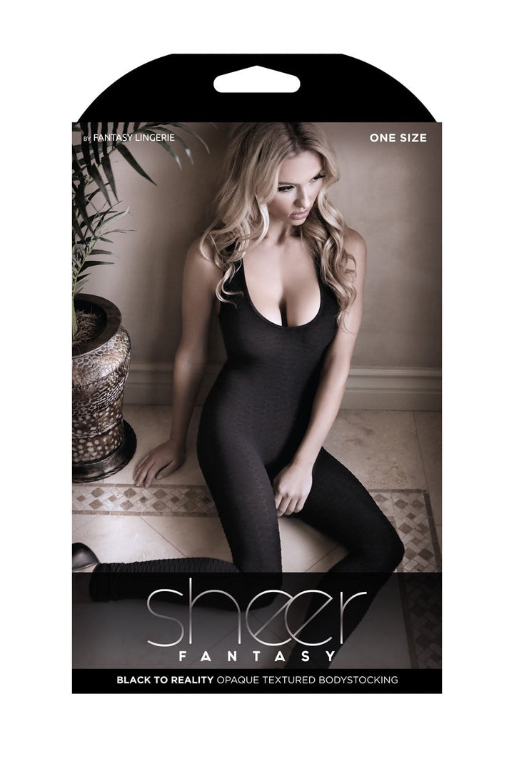 Sexy Opaque Criss Cross Back Bodystocking