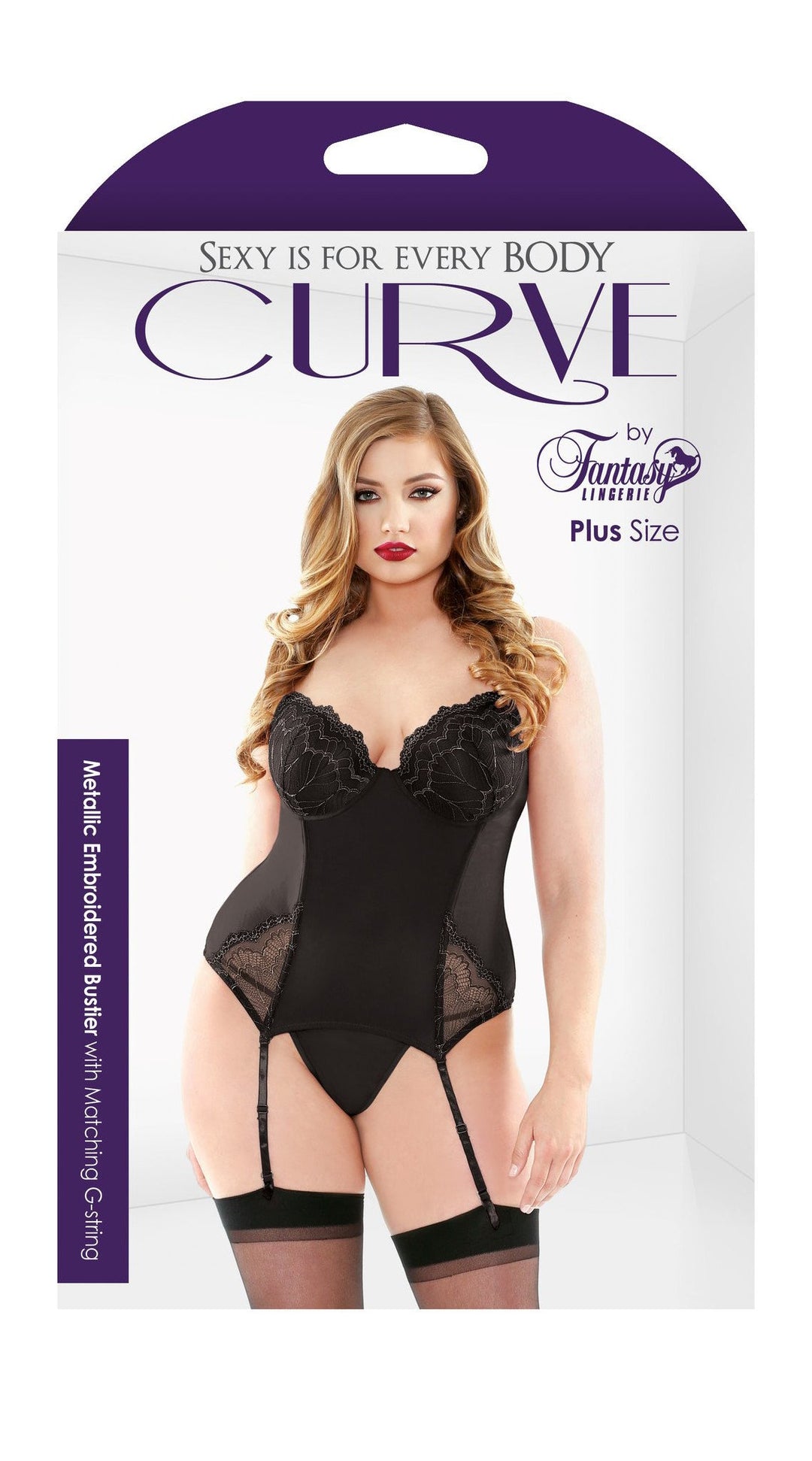 Piece Embroidered Bustier and G-String