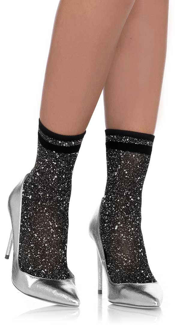 Lurex Anklets With Glitter Gold