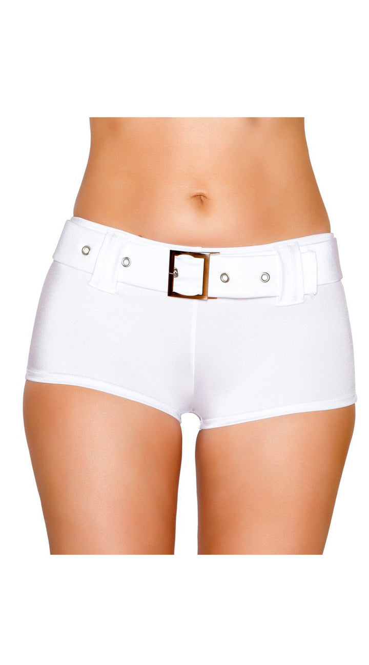 White Belted Shorts