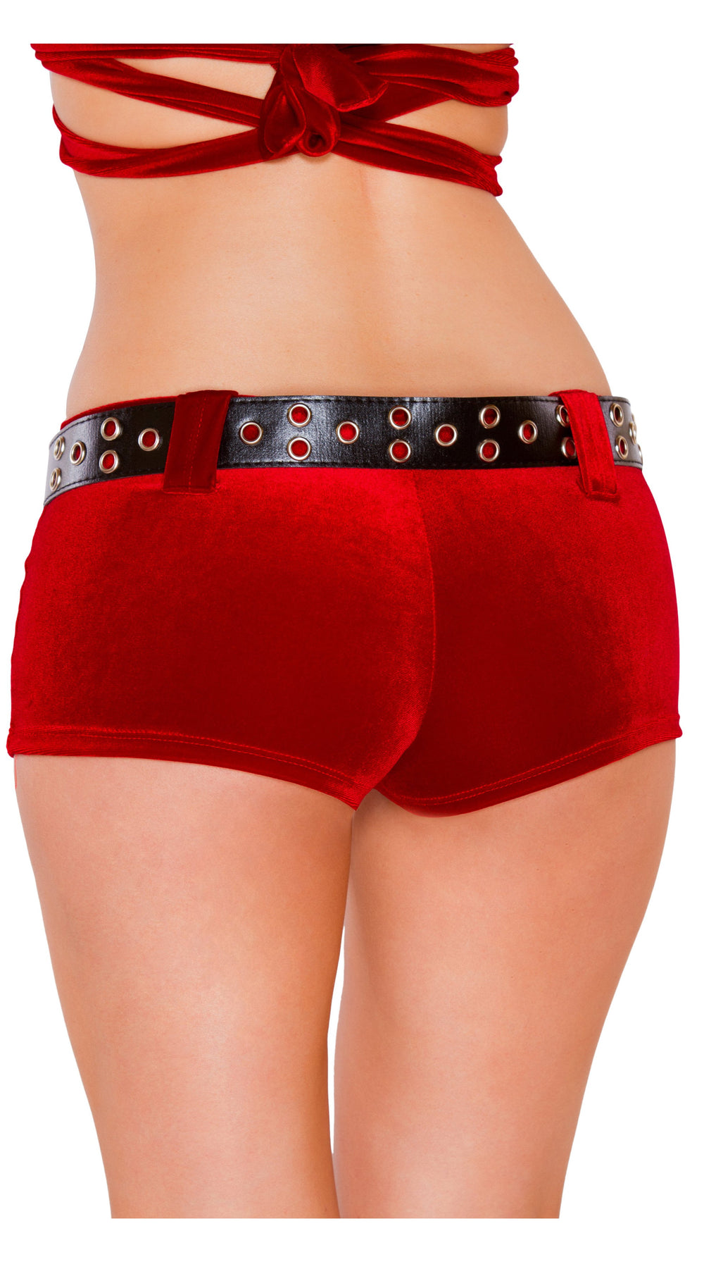 Velvet Shorts with Belt