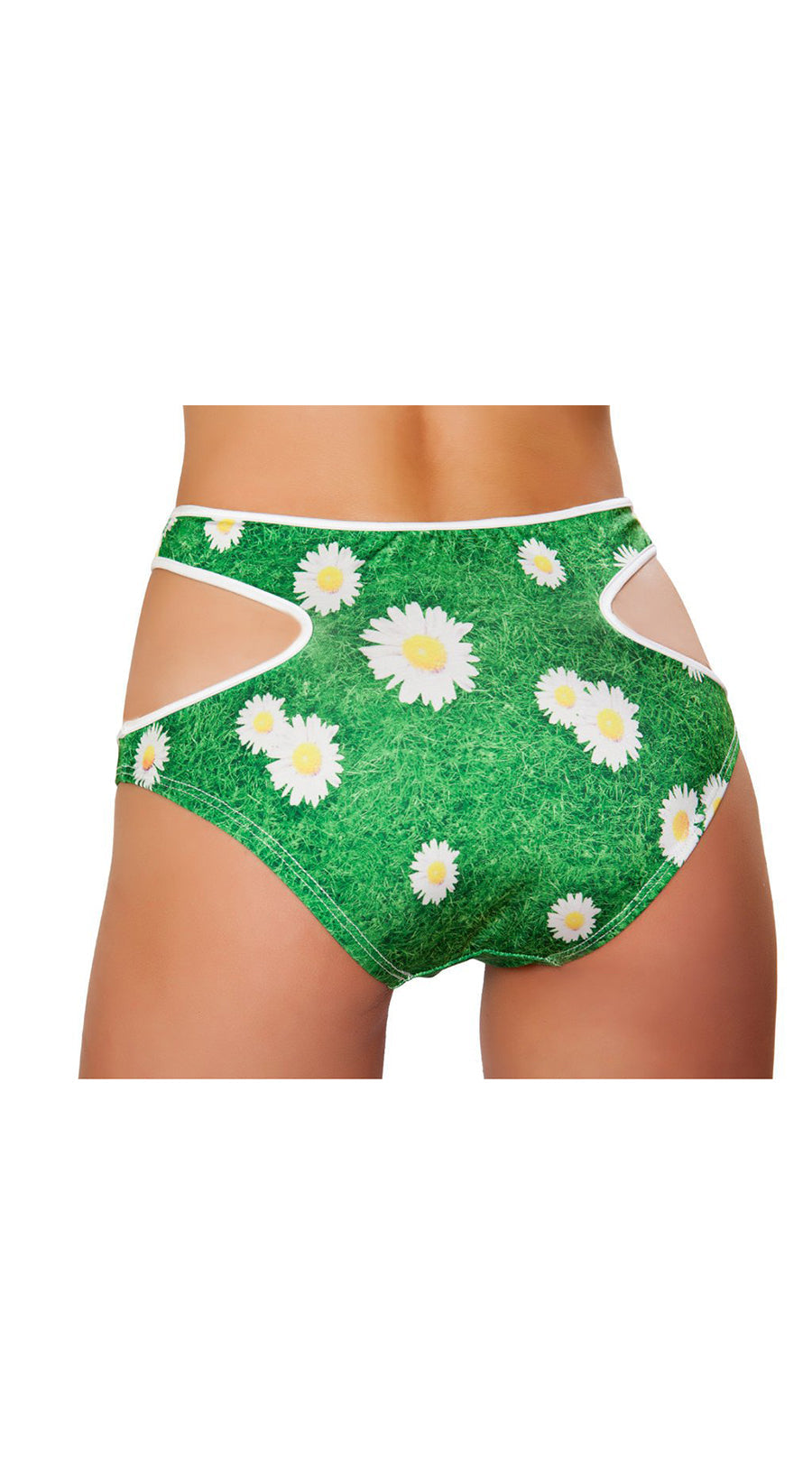 Cutout High-Waisted Printed Shorts