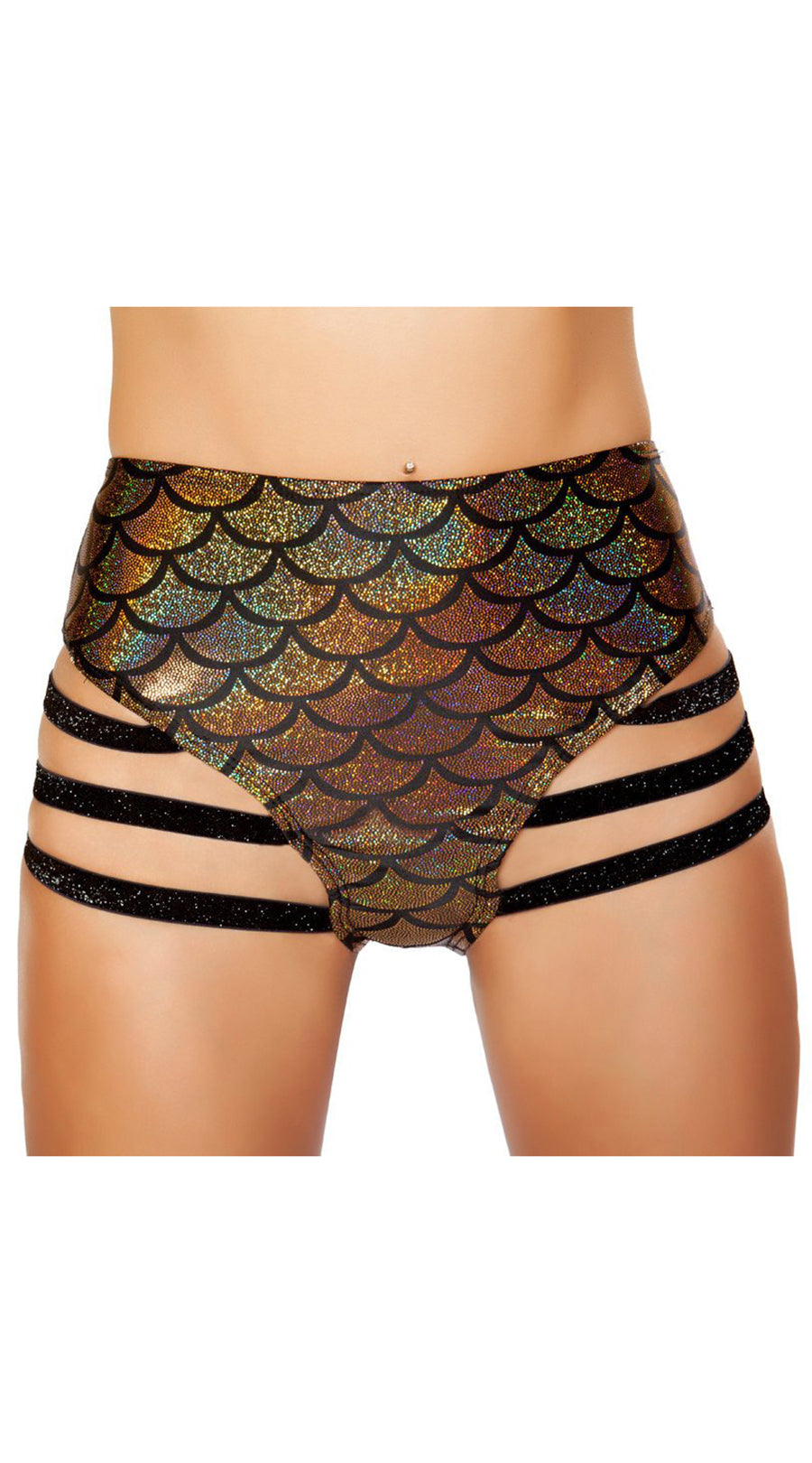 High-Waisted Side Strapped Shorts