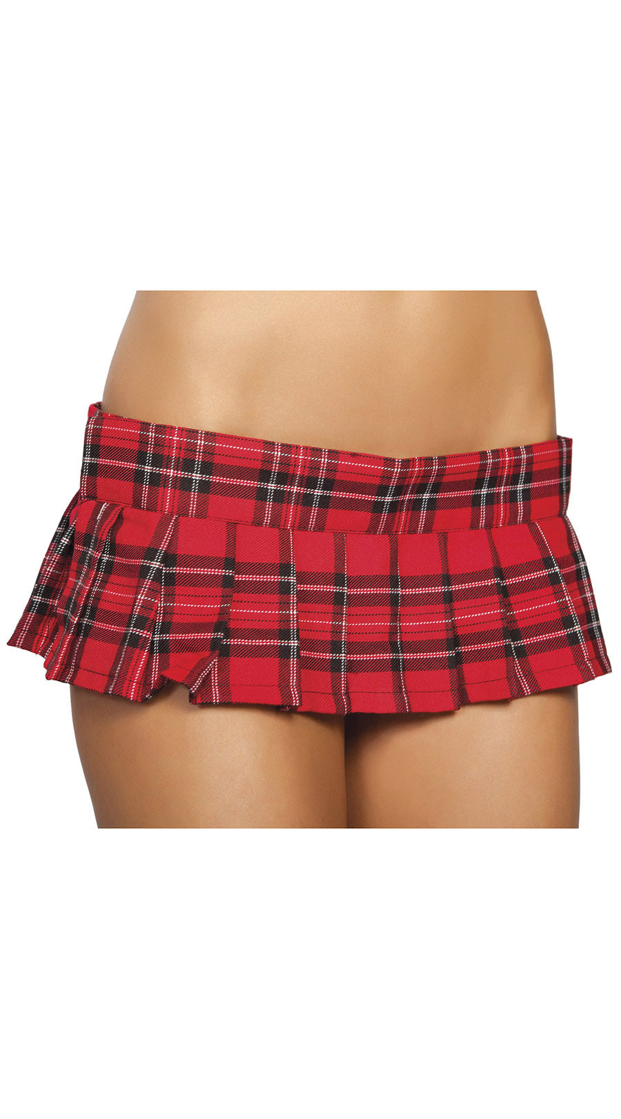 Pleaded Plaid Red Skirt