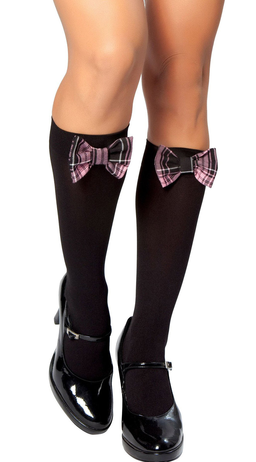 Plaid Bow Knee High Stockings: Unleash Your Inner Seductress!