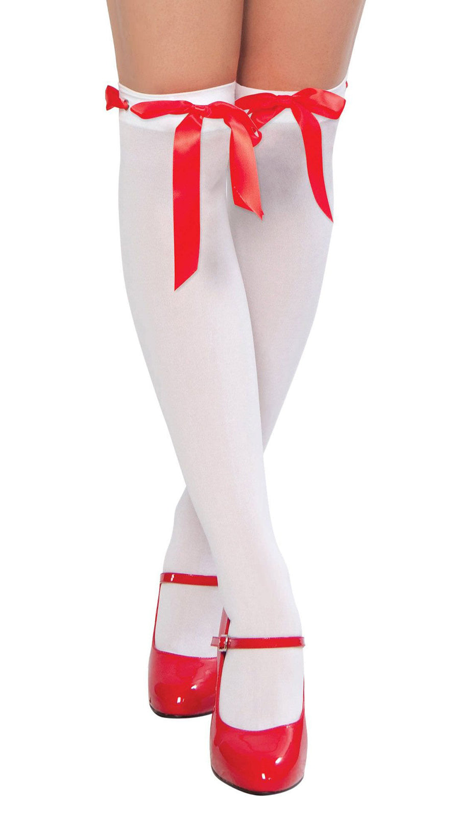Seductive Ribbon Weave Eyelet Thigh High Stockings