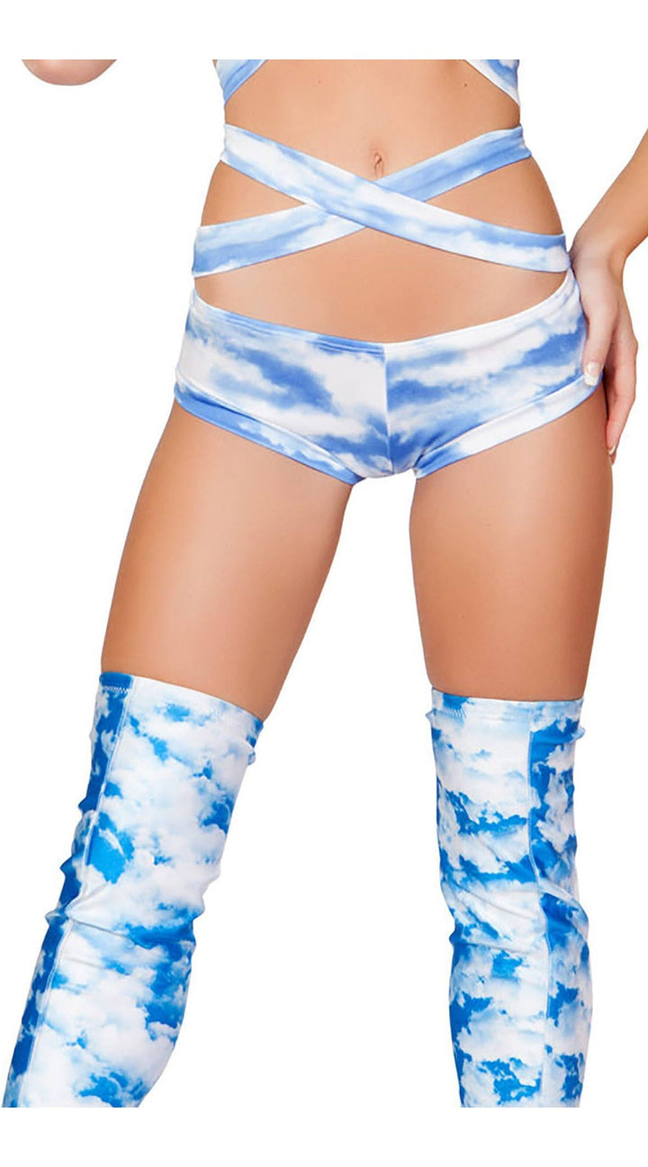 Printed Detachable Hooded Wrap Around Halter Top