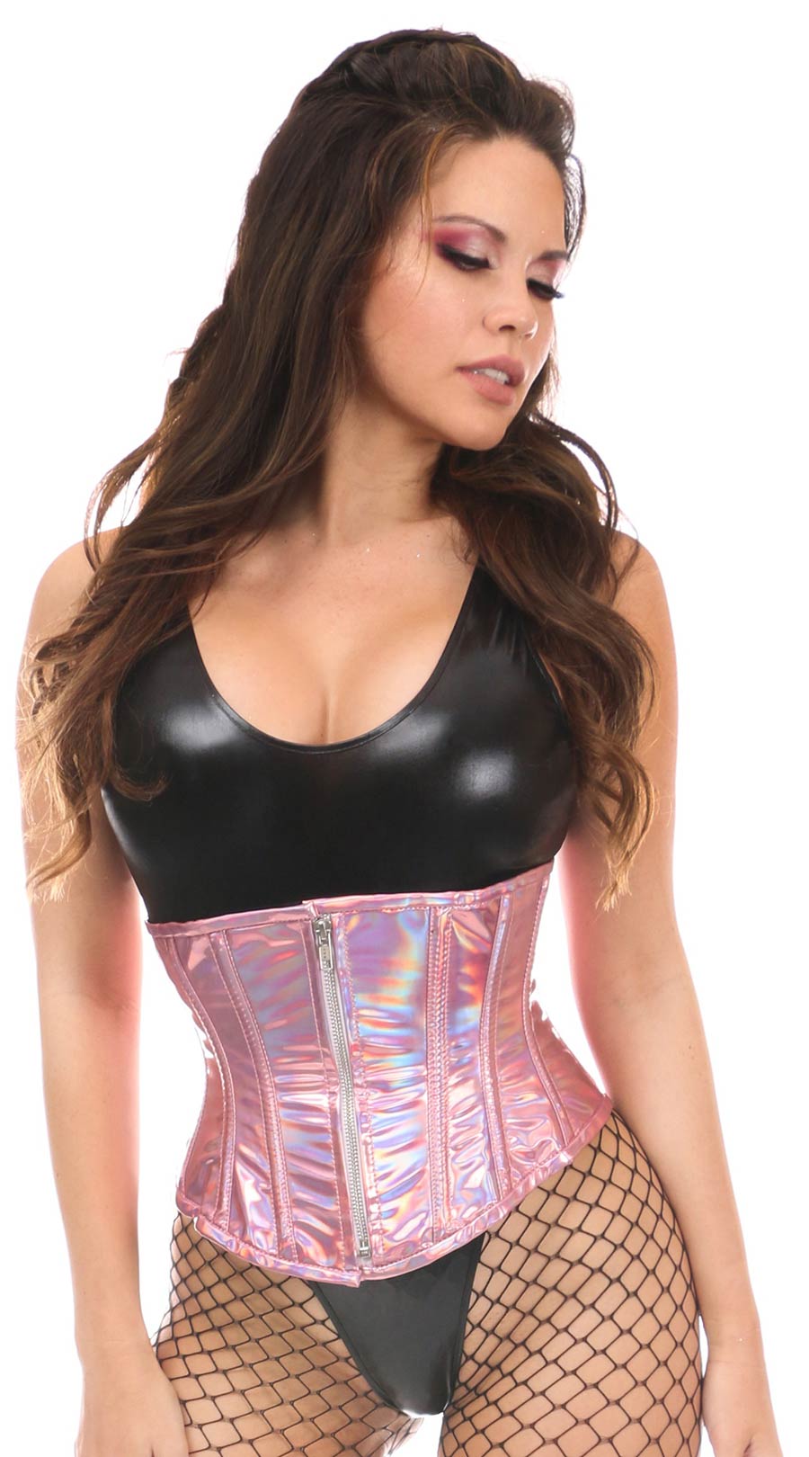 Holo Under Bust Steel Boned Waist Cincher