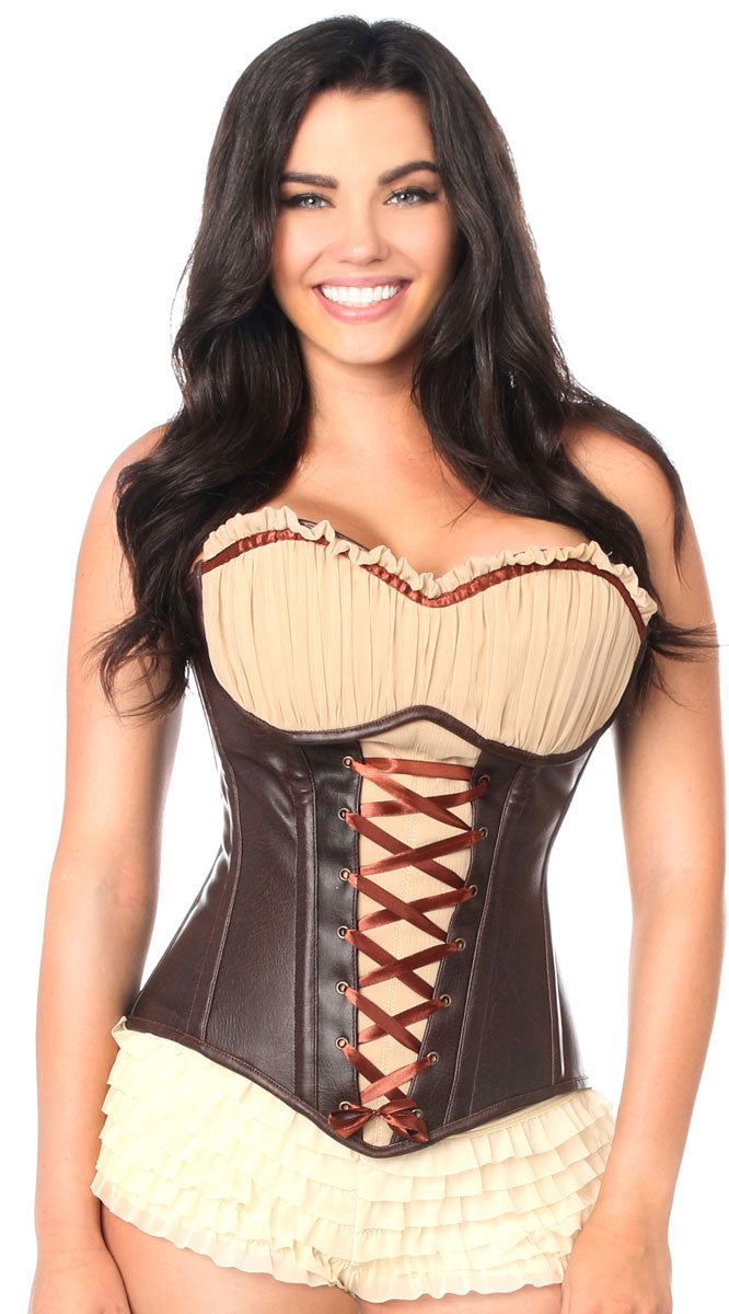 Faux Leather Steel Boned Ren Faire Corset