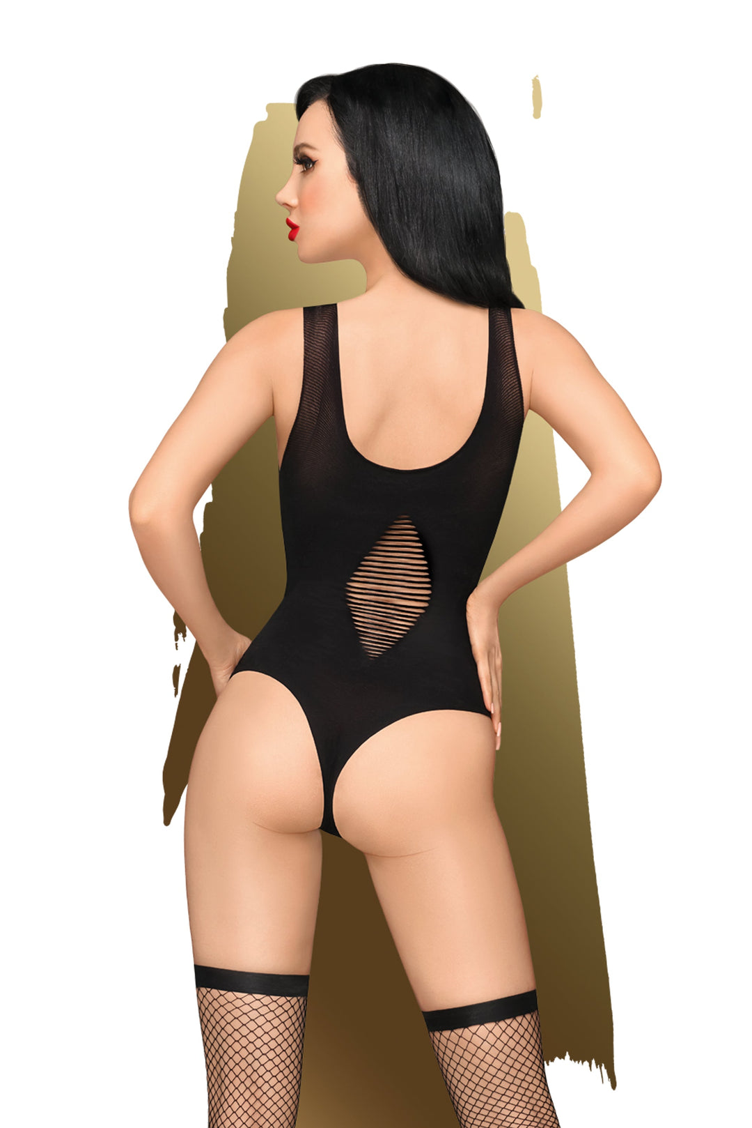 Sexy Mesh Bodysuit with Strap Details