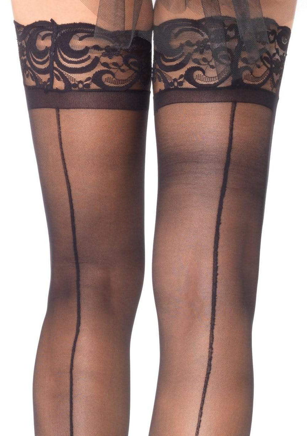 Sheer Lace Backseam Thigh Highs: Unleash Your Inner Vixen