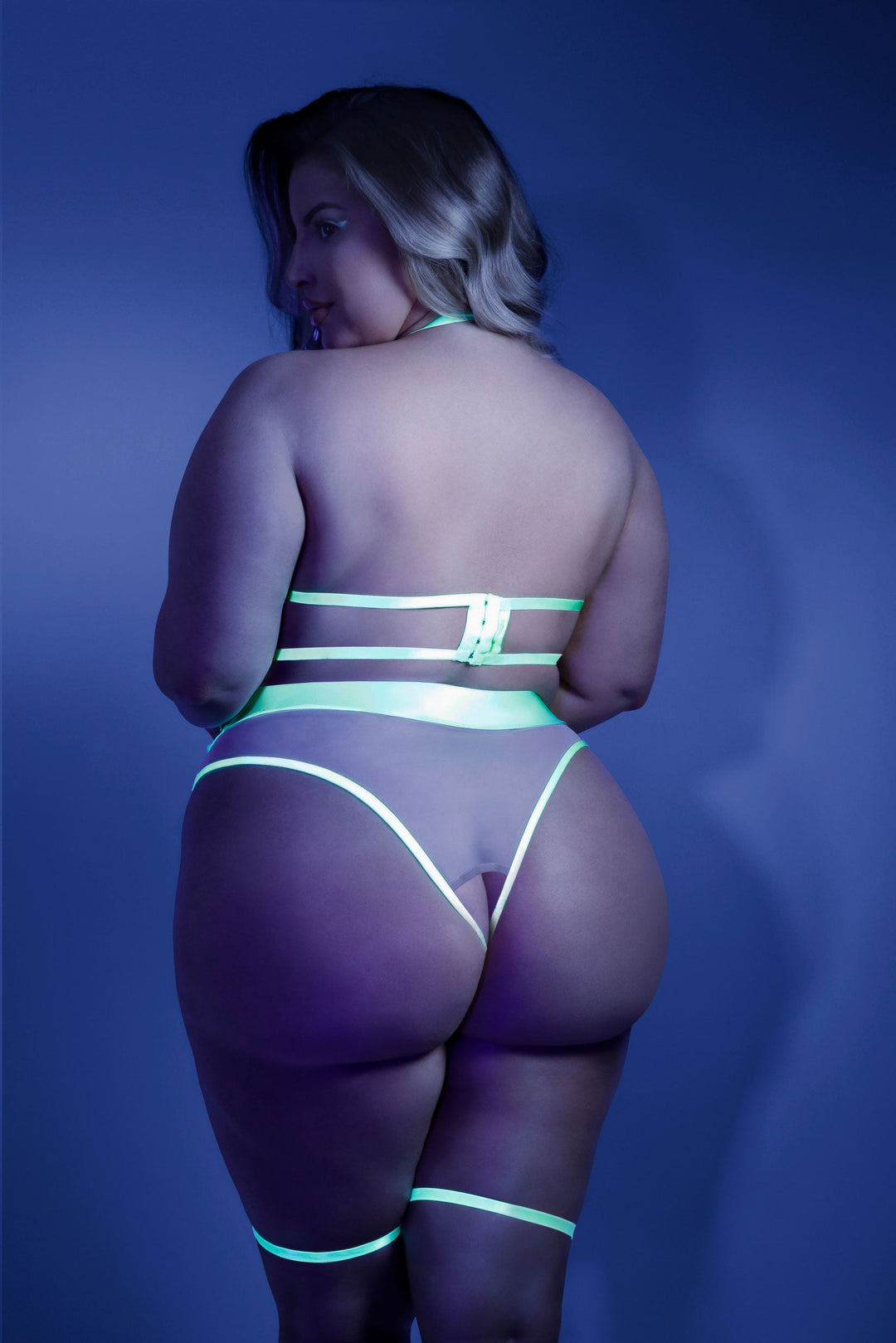 A Trance Crotchless Teddy with Leg Garters: Seductive, Flirty, and Confident!